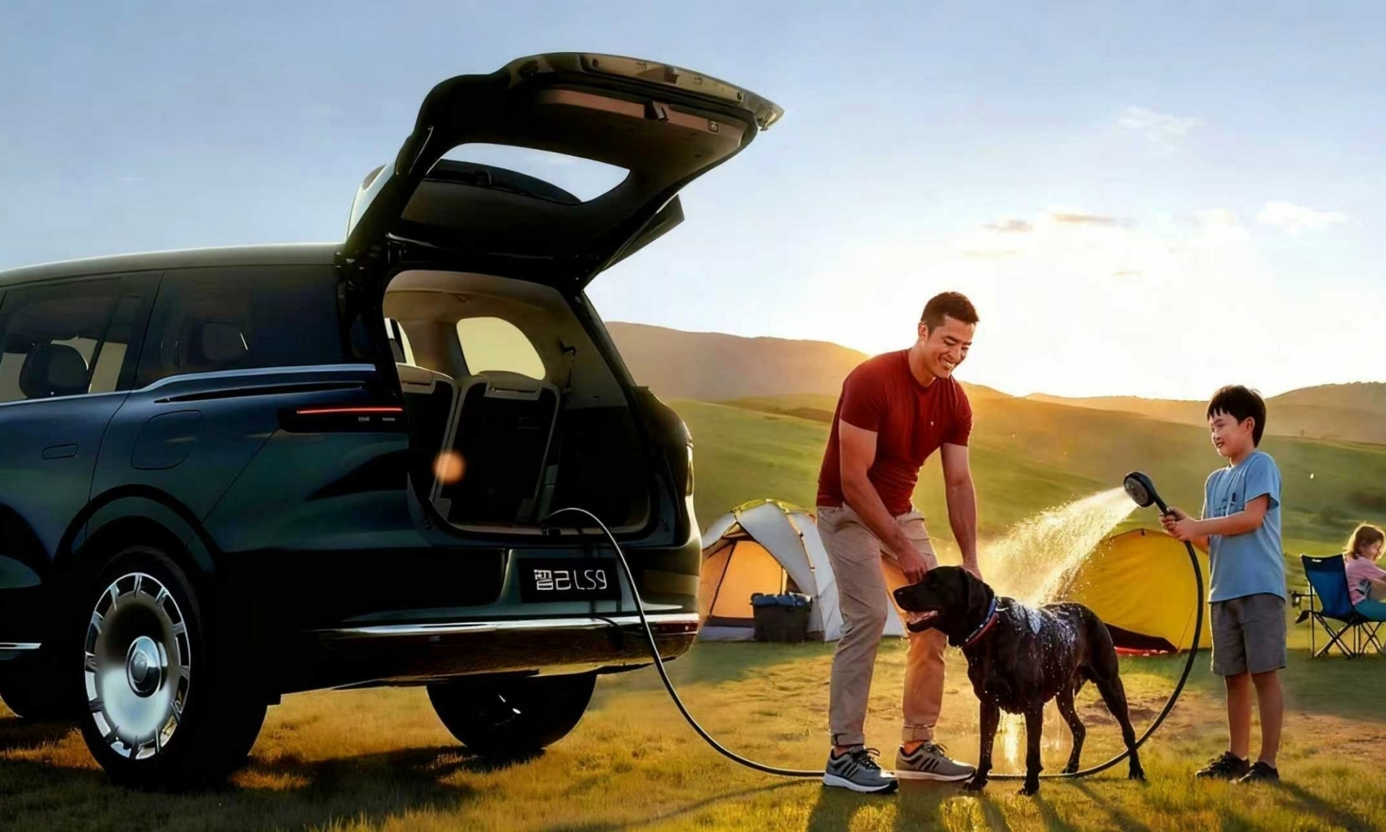 El LS9 trae incorporada una ducha en la parte trasera.