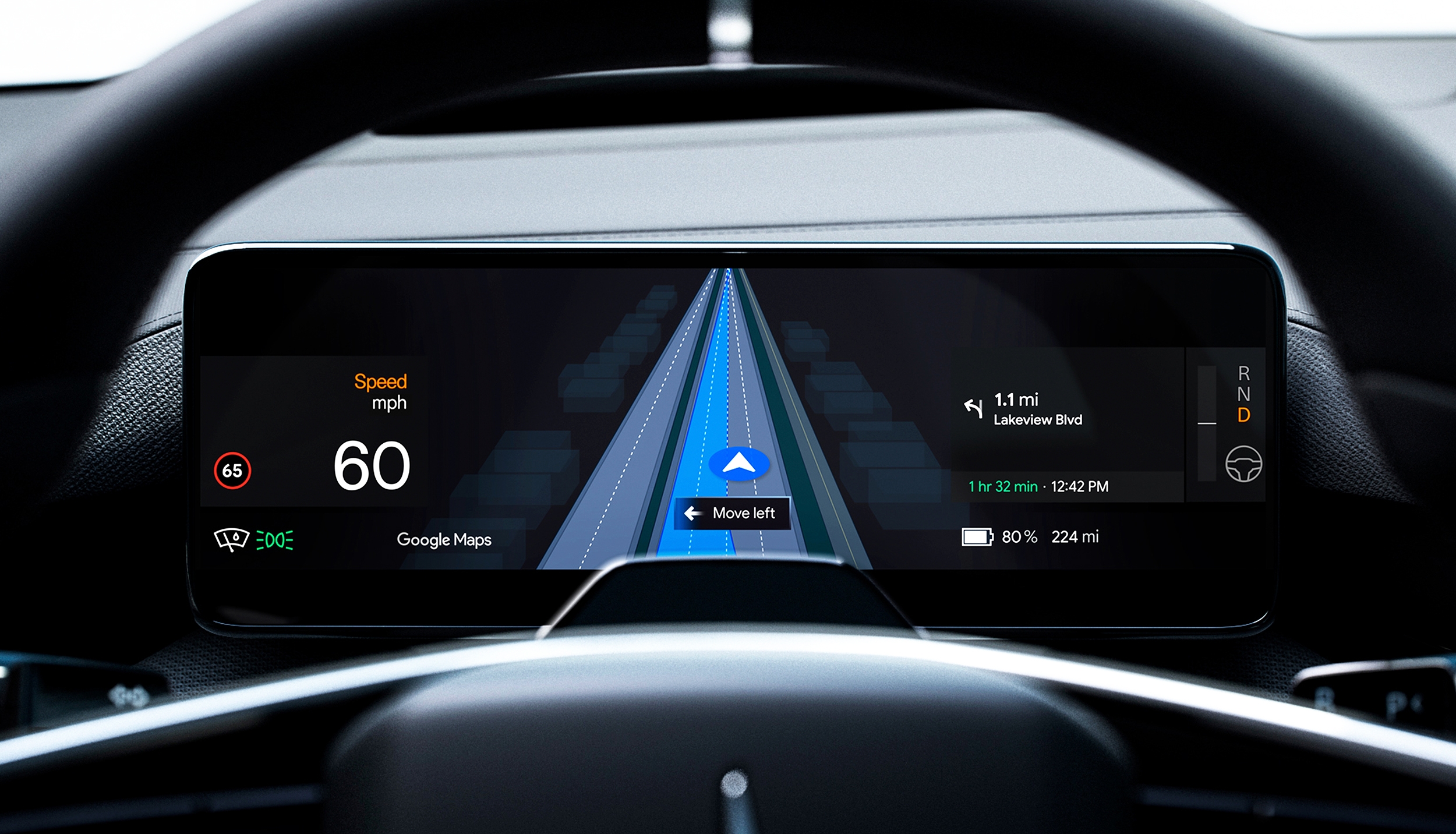 Google Maps live lane guidance