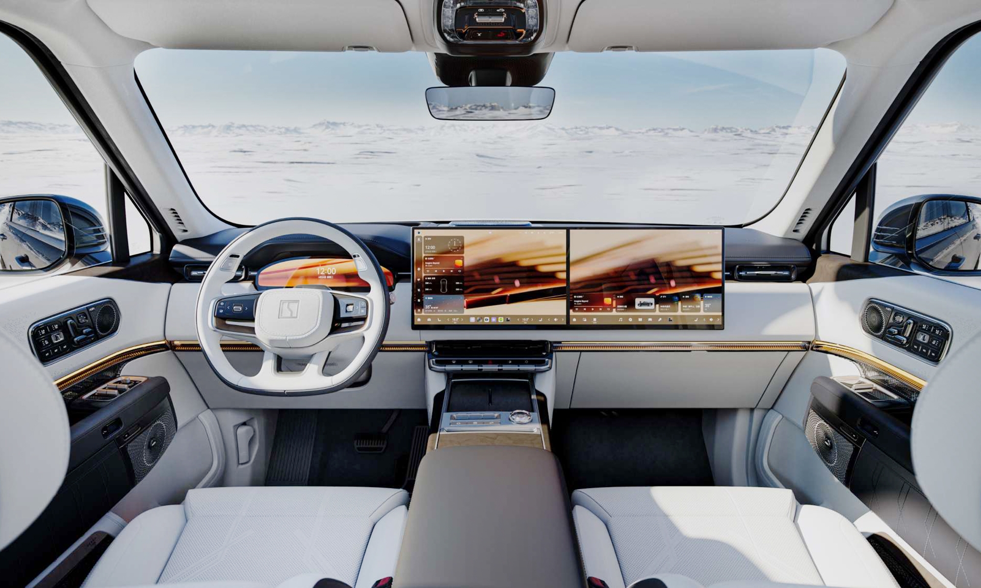 El interior del Zeekr 9X está enfocado plenamente en el lujo y el confort de sus ocupantes.