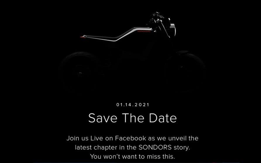  Sondors presentará su motocicleta eléctrica el próximo 14 de enero. 