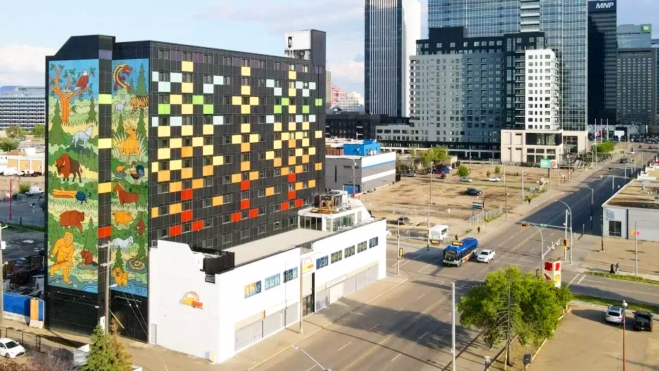 edificio mural paneles solares verticales canada 5