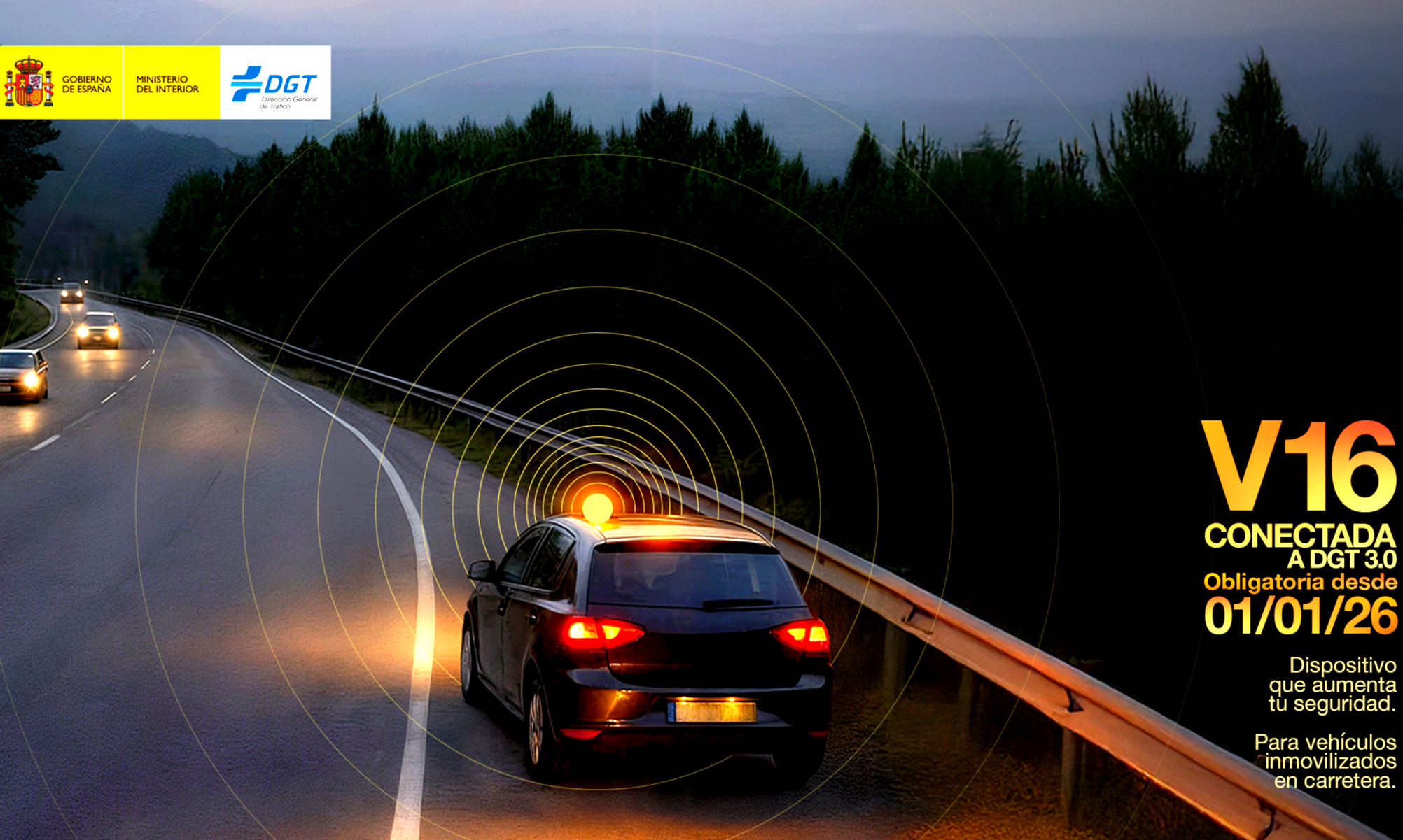 En coches es obligatoria: en motos, no (Foto: DGT).