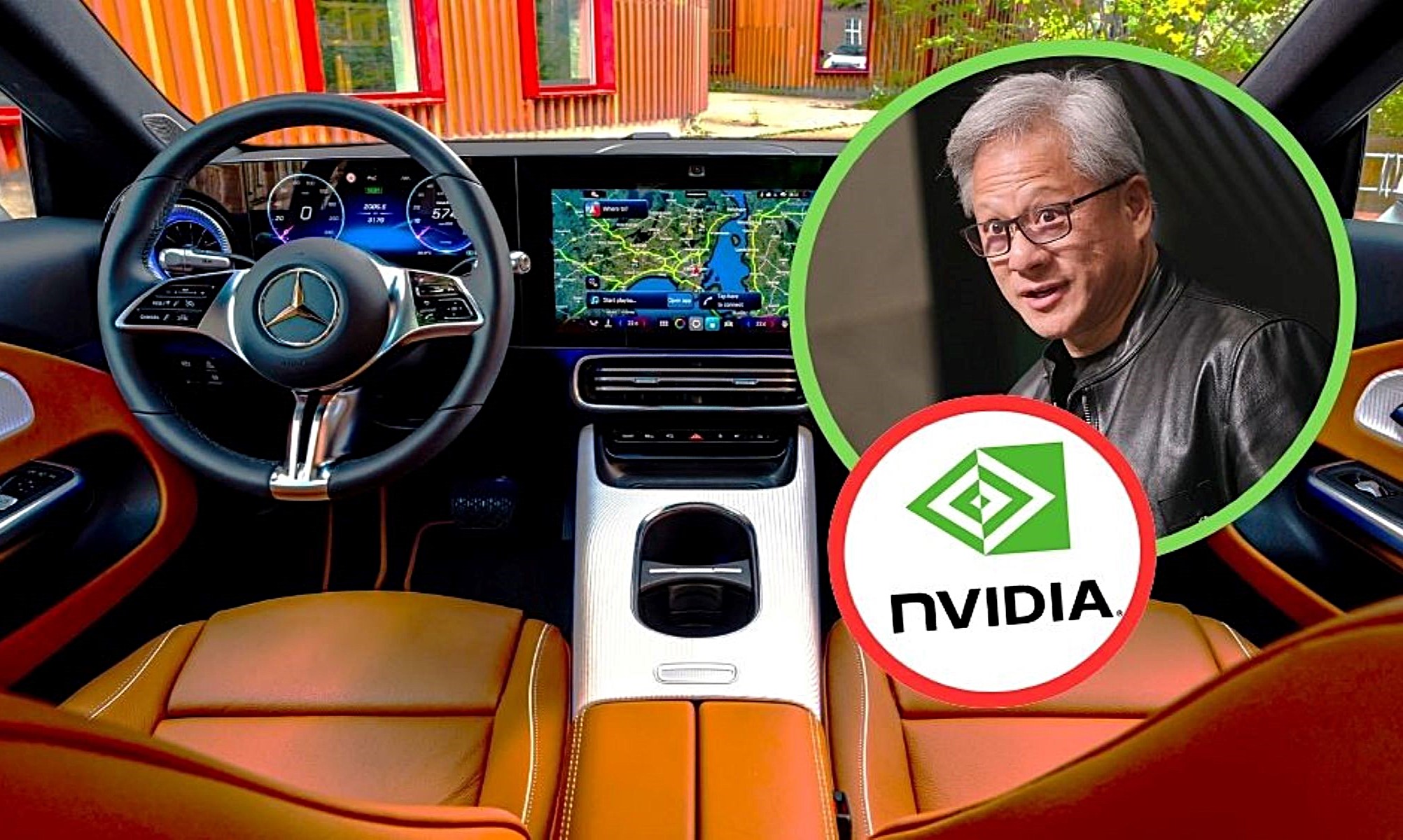 Nvidia y Jensen Huang probarán en los Mercedes, empezando por el CLA, su nueva IA especialmente diseñada para conducción autónoma.