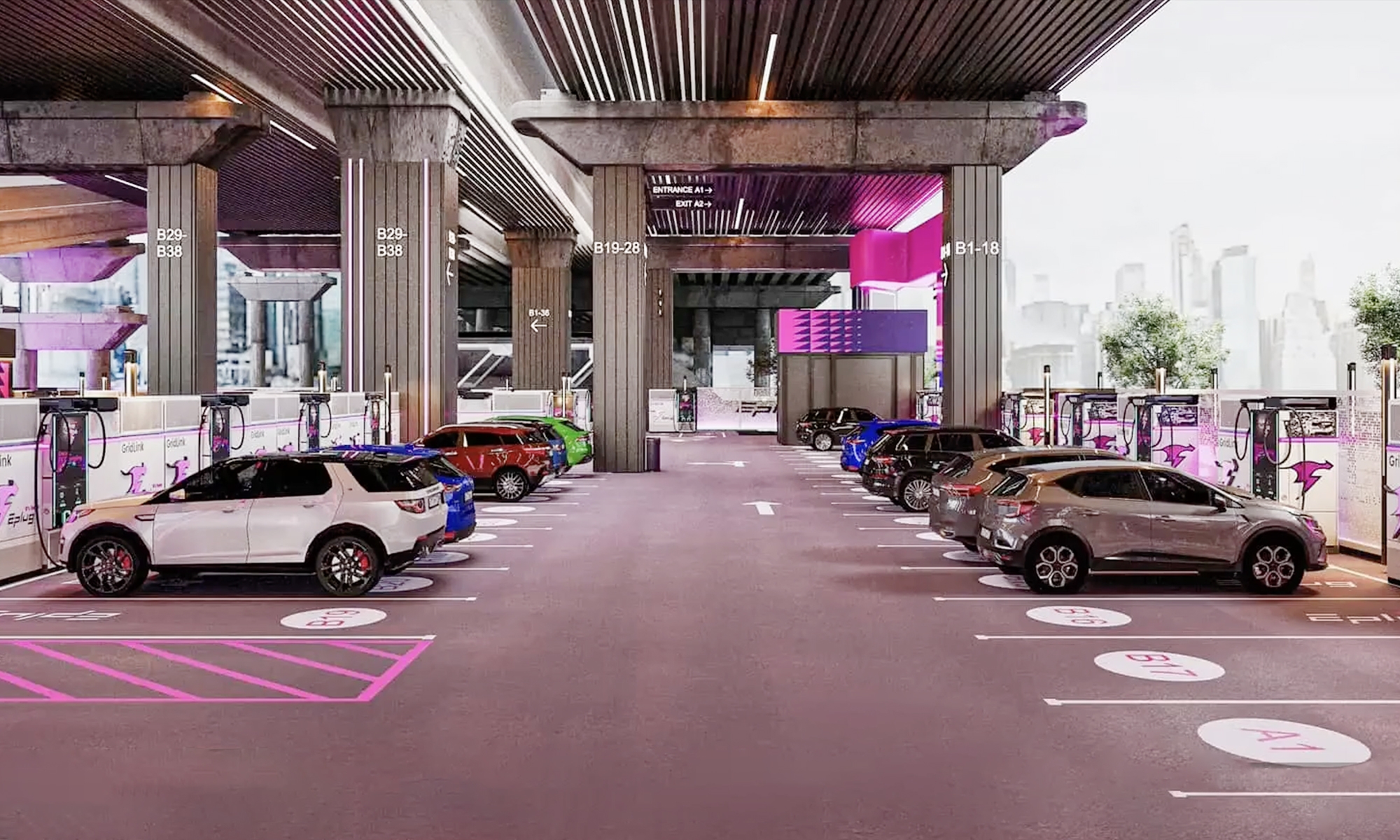 Hasta 88 coches eléctricos podrán recargarse en esta estación gracias al uso de baterías.