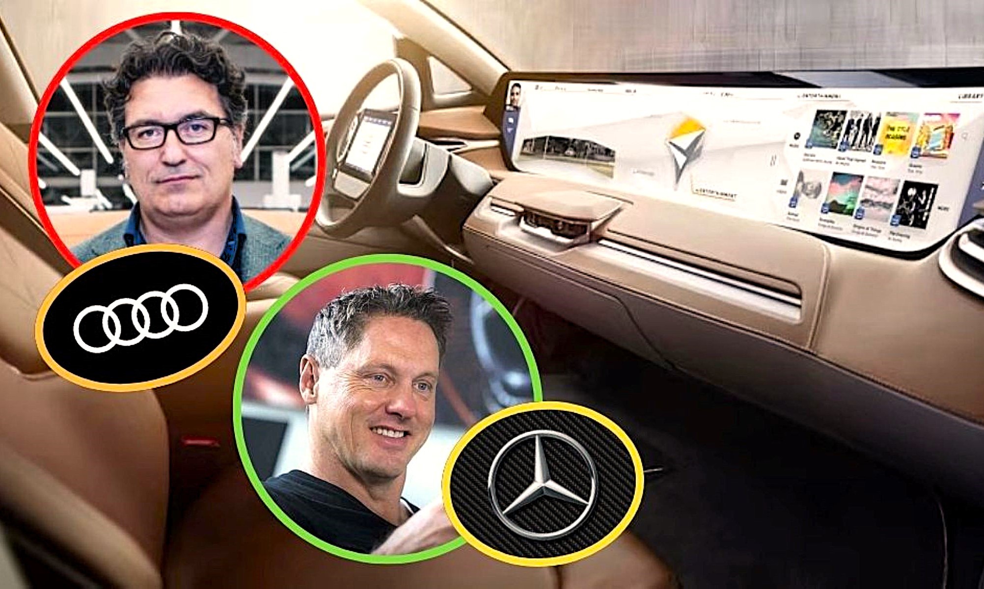 Los diseñadores jefe de Audi y  Mercedes se han enfrentado por la utilidad para los conductores de las grandes pantallas.