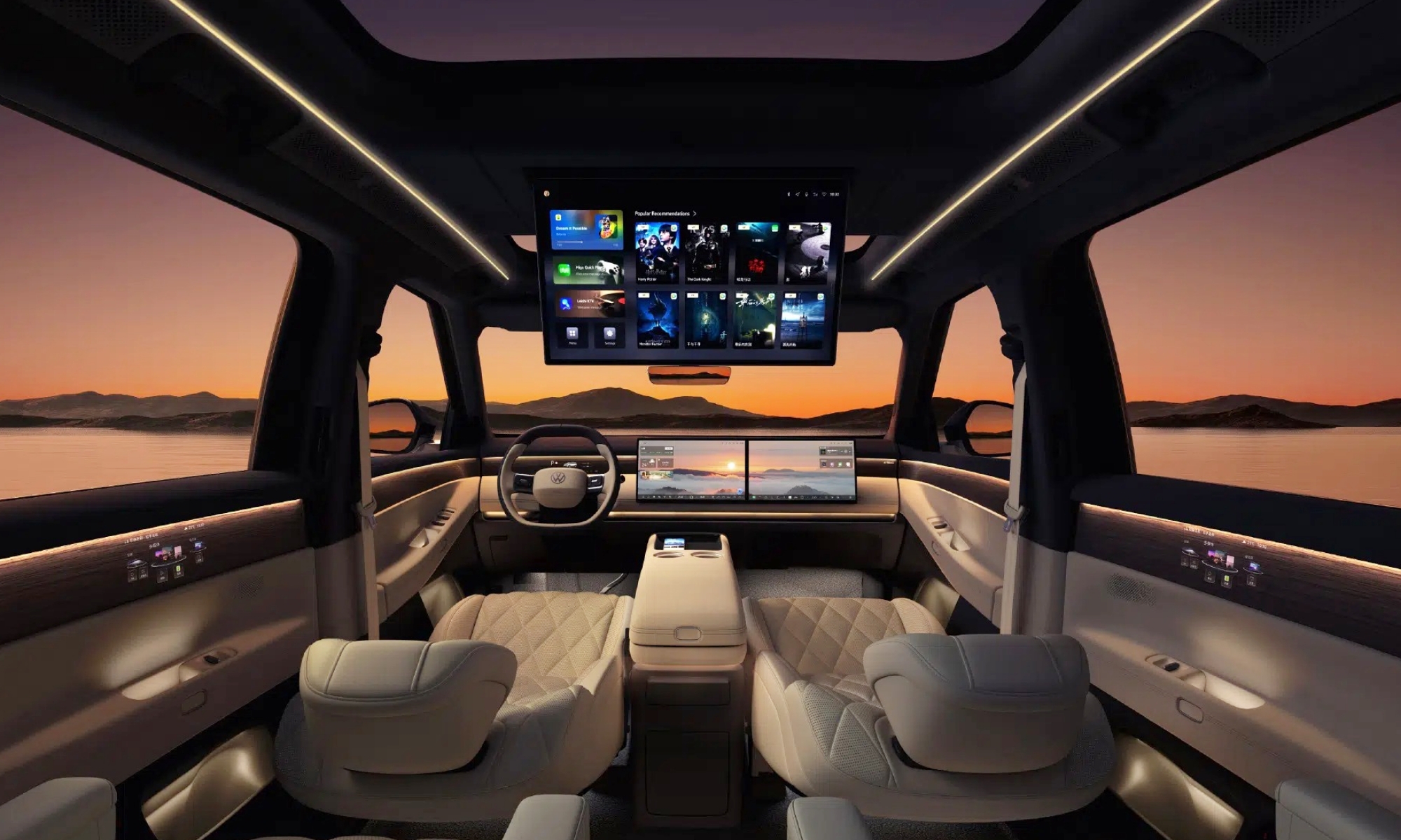 Volkswagen se suma a la moda de las grandes pantallas para el interior.