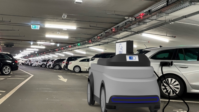 robots paquetes almacenamiento recarga bateria coche electrico 2