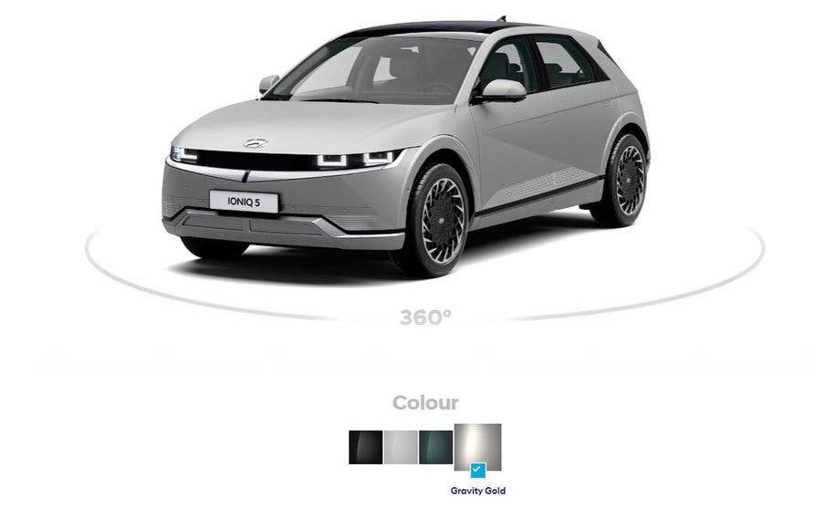  Configurador web del Ioniq 5 en Francia, desde el que ya se puede reservar la edición de lanzamiento Ioniq 5 Project45. El color exterior se puede elegir entre estas cuatro opciones. 