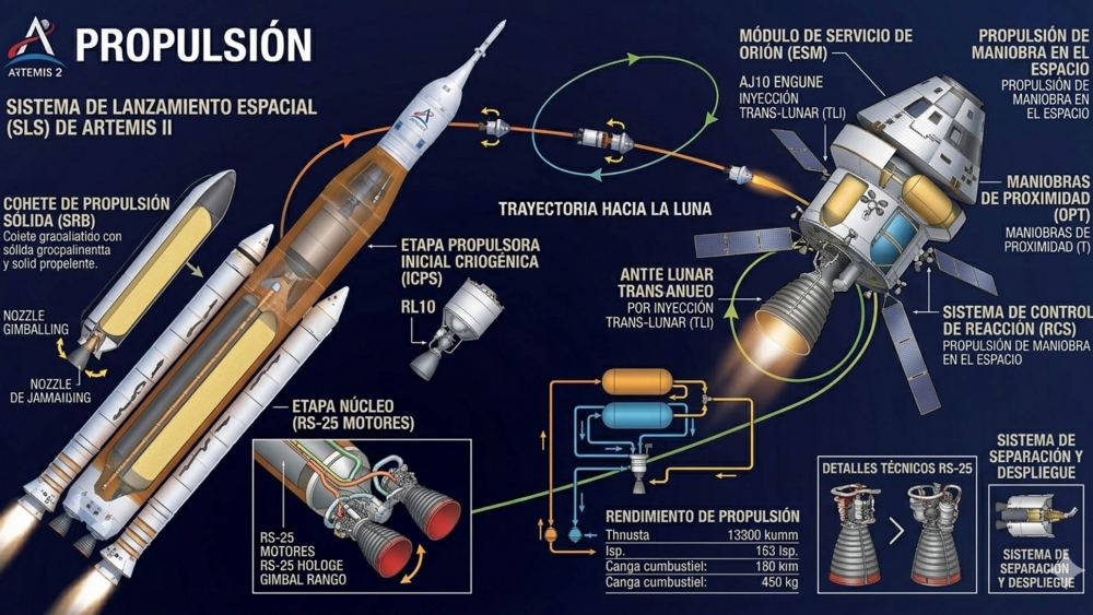 Artemis 2 cohete hidrogeno liquido estados unidos europa españa 4