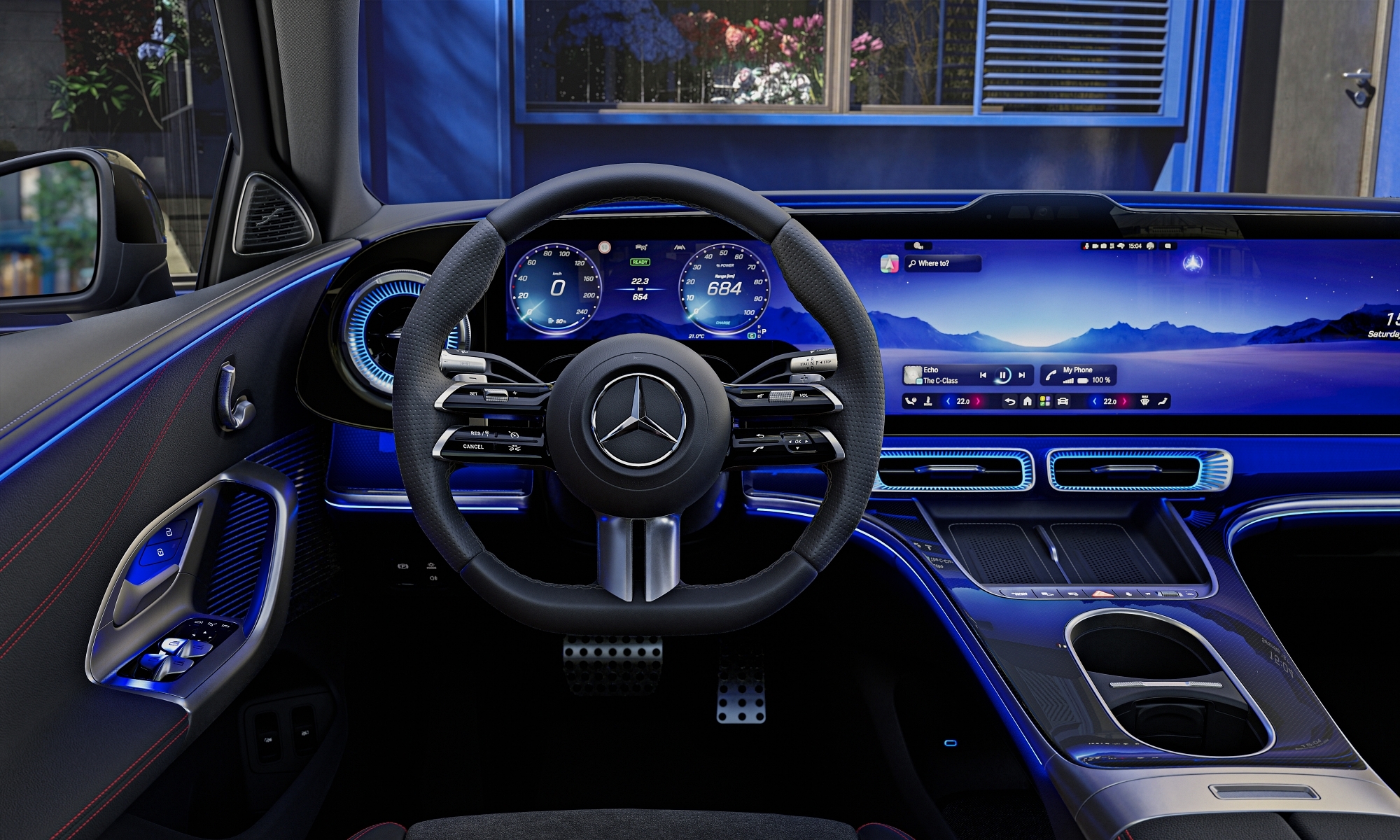 Mercedes asegura haber usado materiales sostenibles para componer el interior, incluyendo cuero vegano.