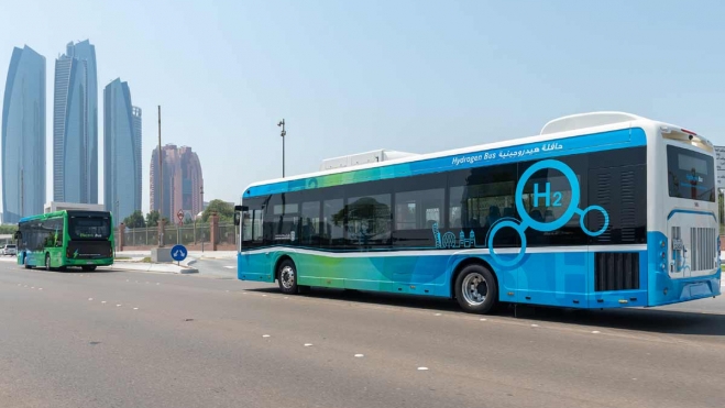 Abu Dhabi green buses
