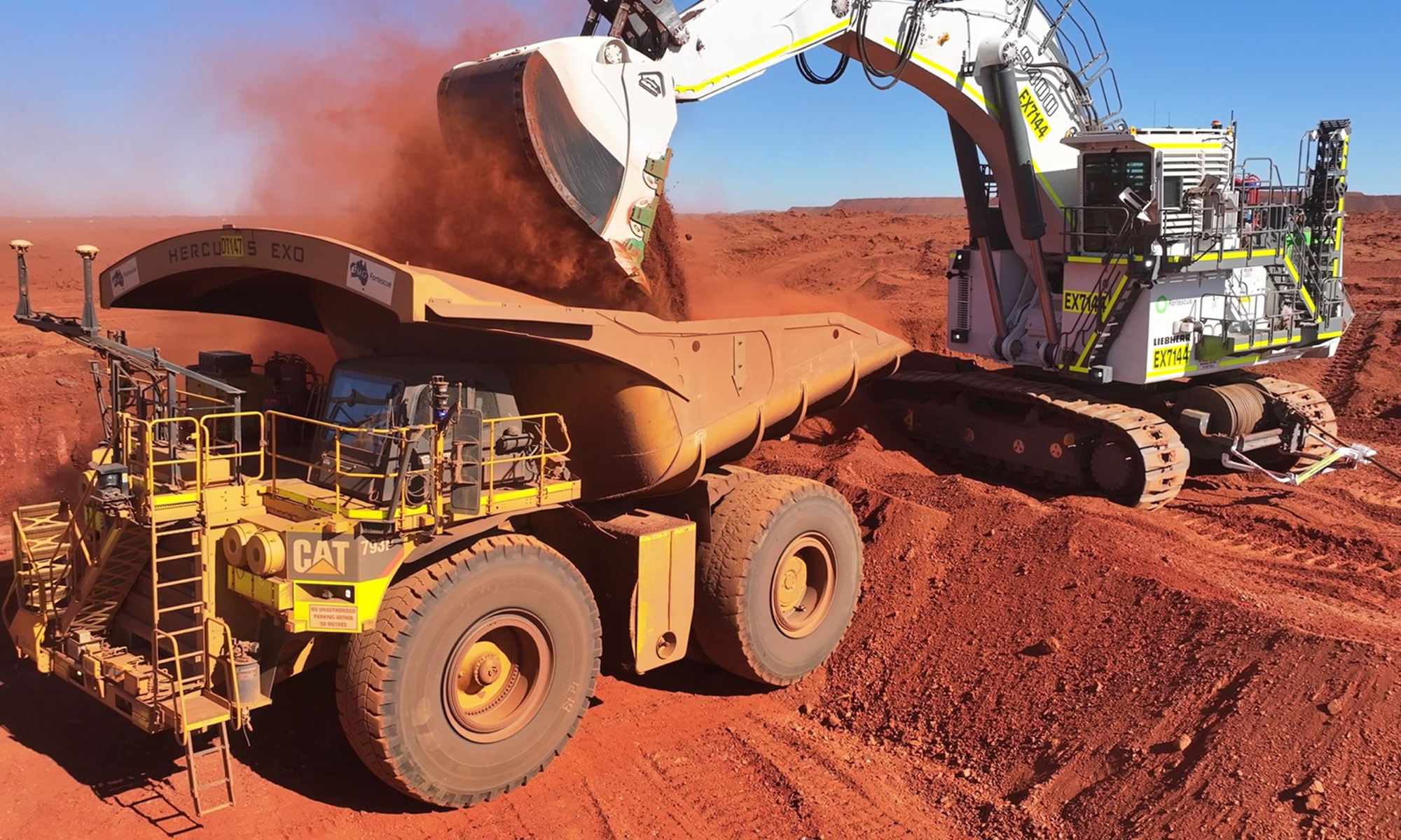 excavadora electrica minas hierro australia