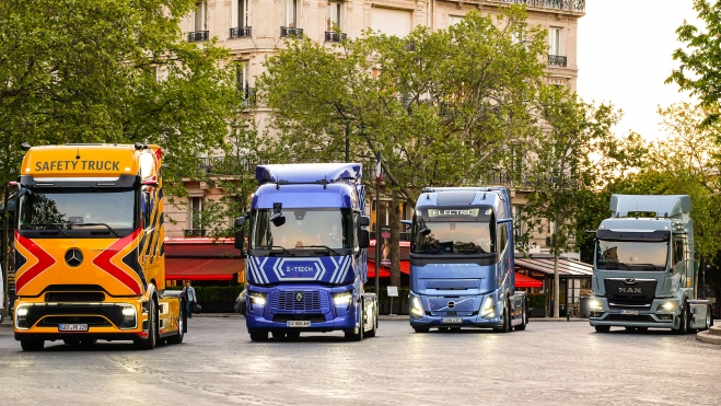 camiones electricos ruta 1000 kilometros paris berlin mas barato diesel 1