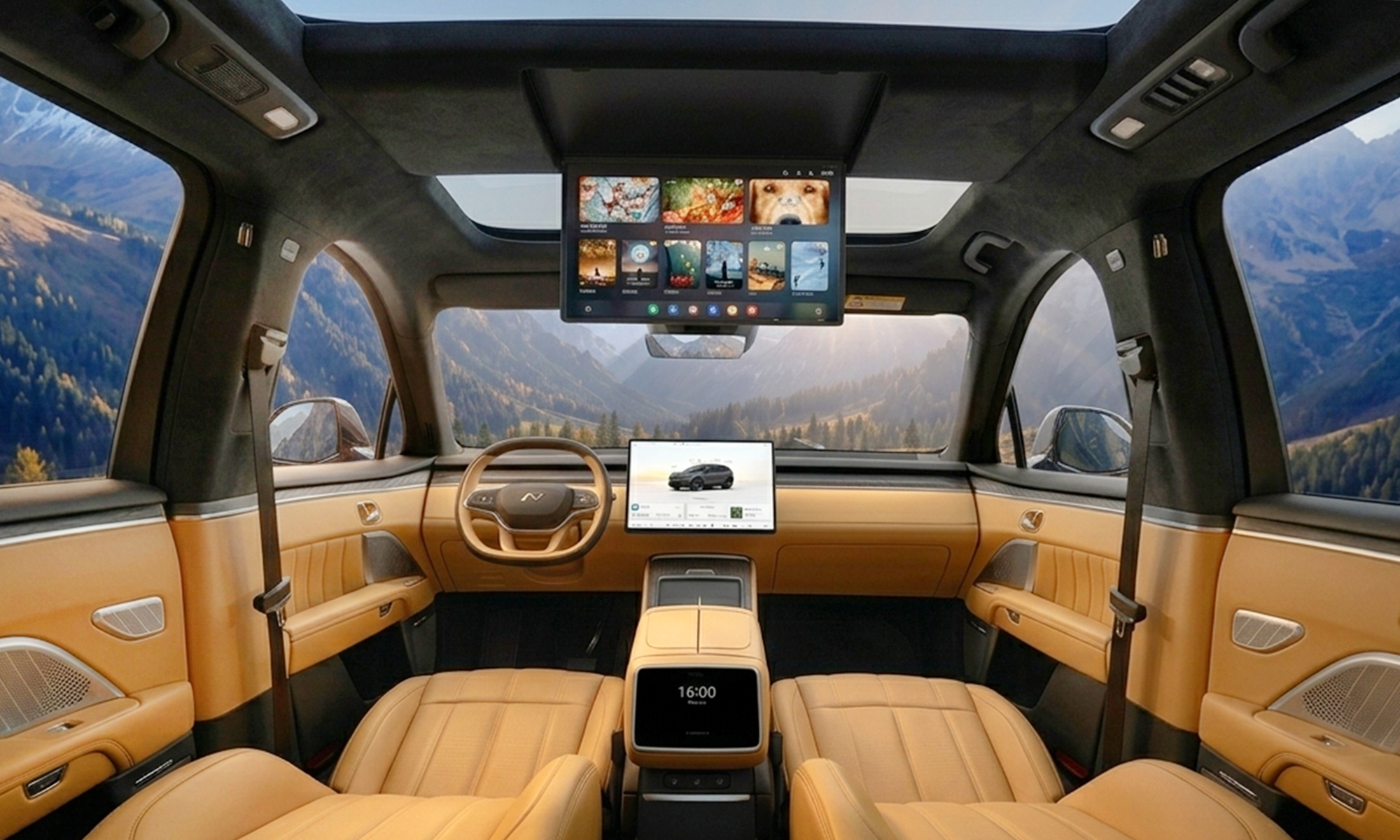 El ONVO L80 promete un interior realmente espacioso para ser un 'SUV camper'