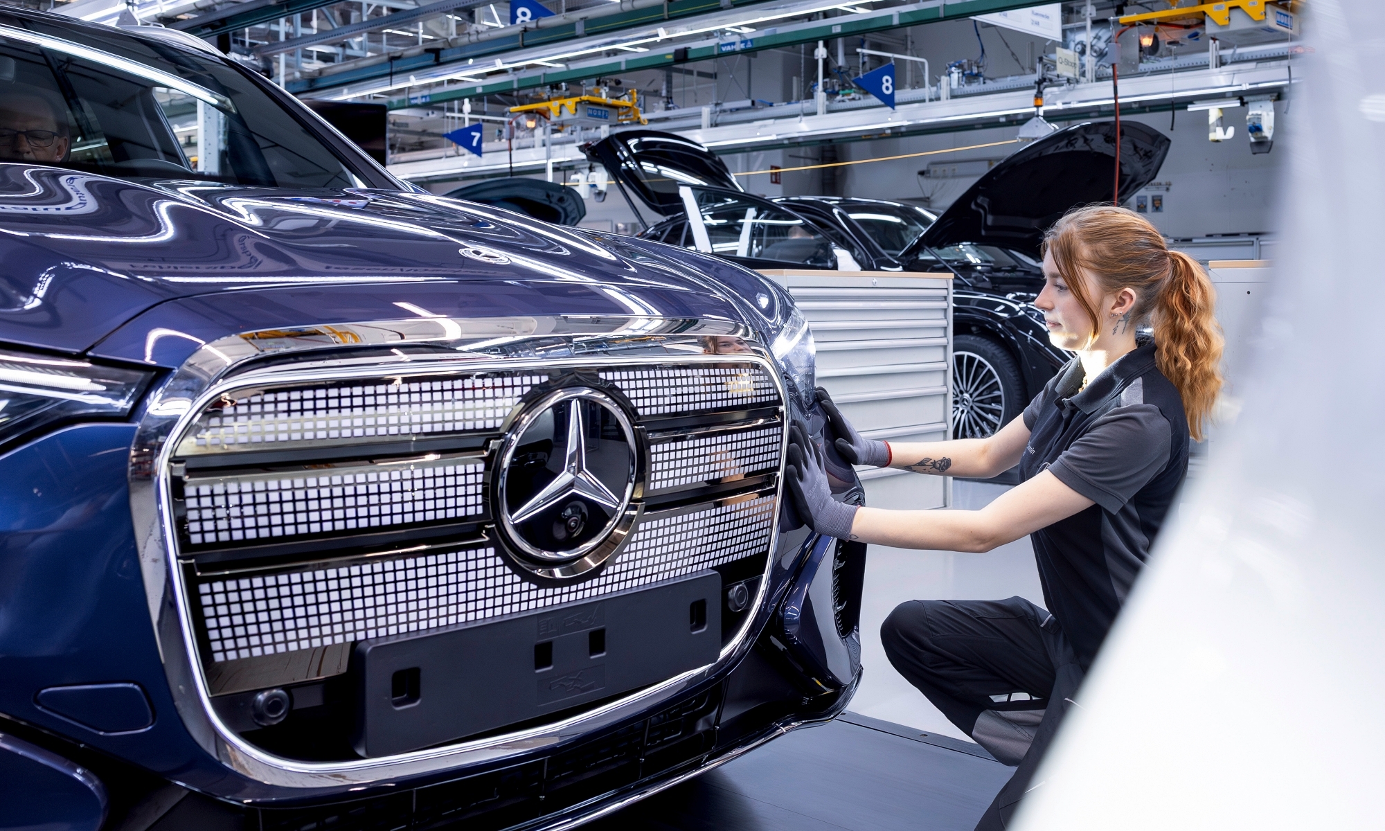 El GLC eléctrico comparte líneas de montaje con otros coches eléctricos y de combustión.