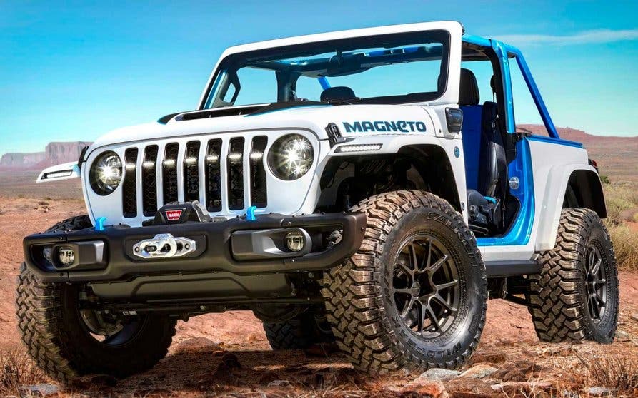 Este es el Jeep Wrangler Magneto, un todoterreno eléctrico... ¡con cambio  manual!