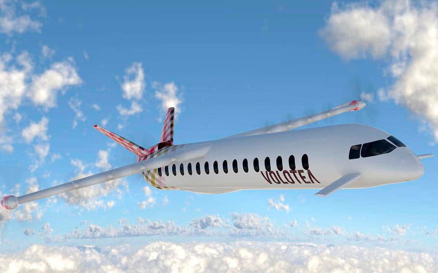  Volotea, Air Nostrum y Dante Aeronautical presentan un proyecto para transformar aeronaves de hasta 19 pasajeros y recorridos cortos y medios en aviones completamente eléctricos. En la imagen el Prototipo DAX-19, una aeronave regional hibrida de 19 pasajeros. 