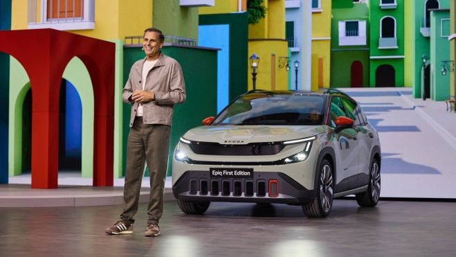 Klaus Zellmer durante el acto de presentación del Skoda Epiq. Klaus Zellmer durante el acto de presentación del Skoda Epiq.