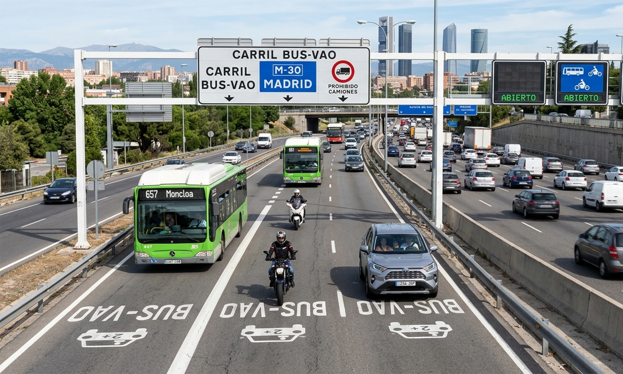 Así es como puedes usar debidamente un carril VAO en España.