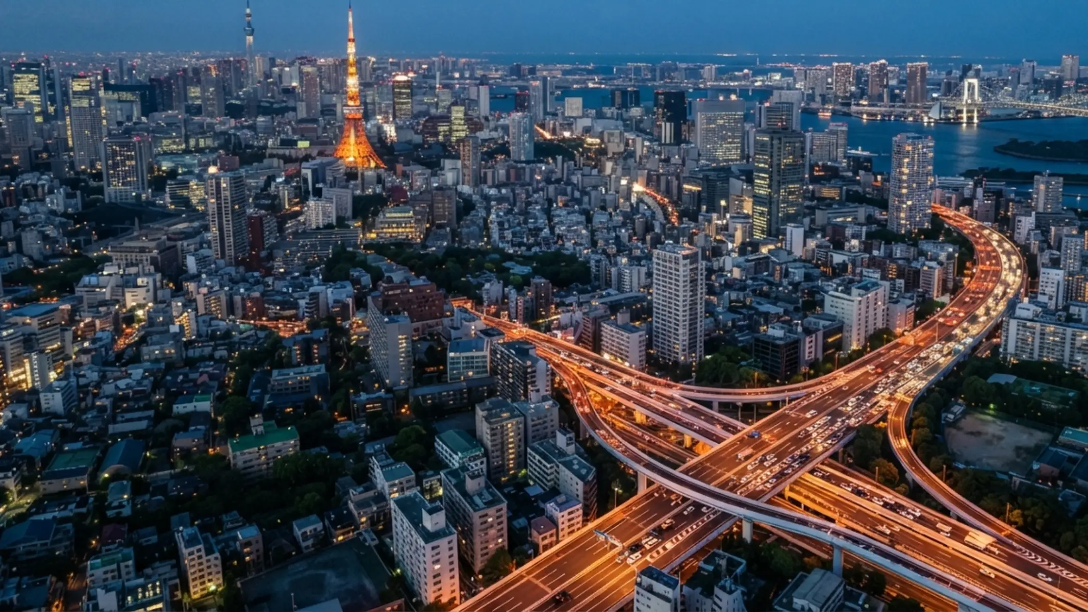 trafico nocturno tokio