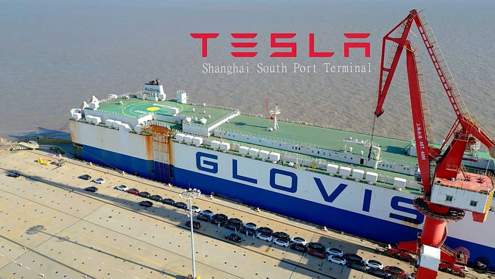Tesla en puerto Hasta 36 km de Tesla en fila un nuevo récord mundial que ya viaja hacia Europa 5
