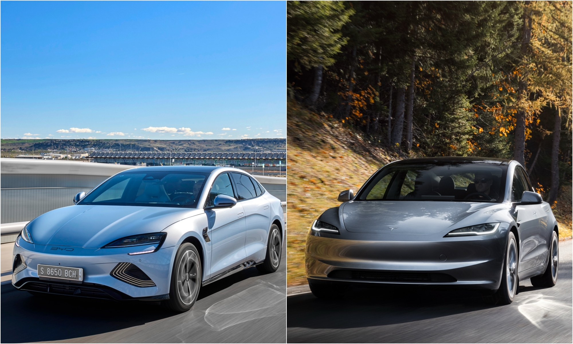 Juntos y revueltos. El Model 3 y el Seal son enemigos directos y muy parecidos.