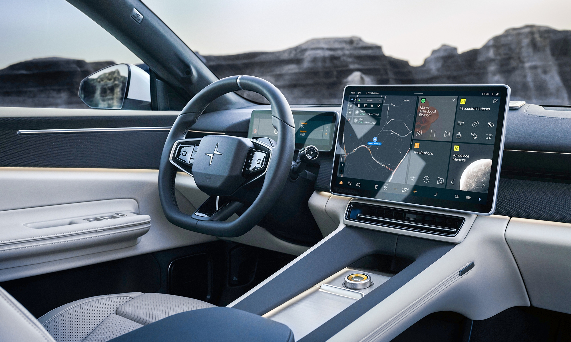 Polestar mantiene el interior minimalista ya conocido en el nuevo SUV.
