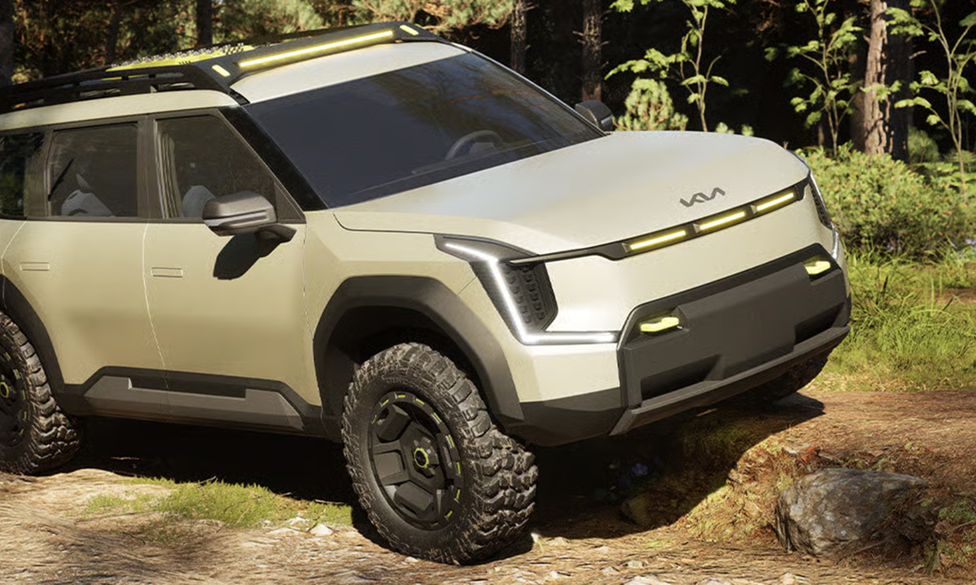 ¿El KIA EV9 incorporará una versión todoterreno? Una patente apunta positivamente a ello.