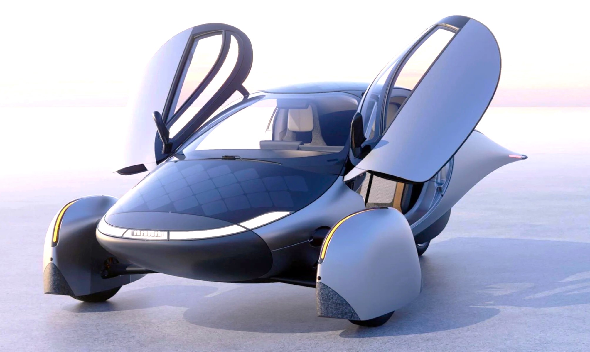 Gracias a una excepcional aerodinámica, recorrerá 644 km, pero lo mejor del Aptera es que se recarga gratis con la energía solar.