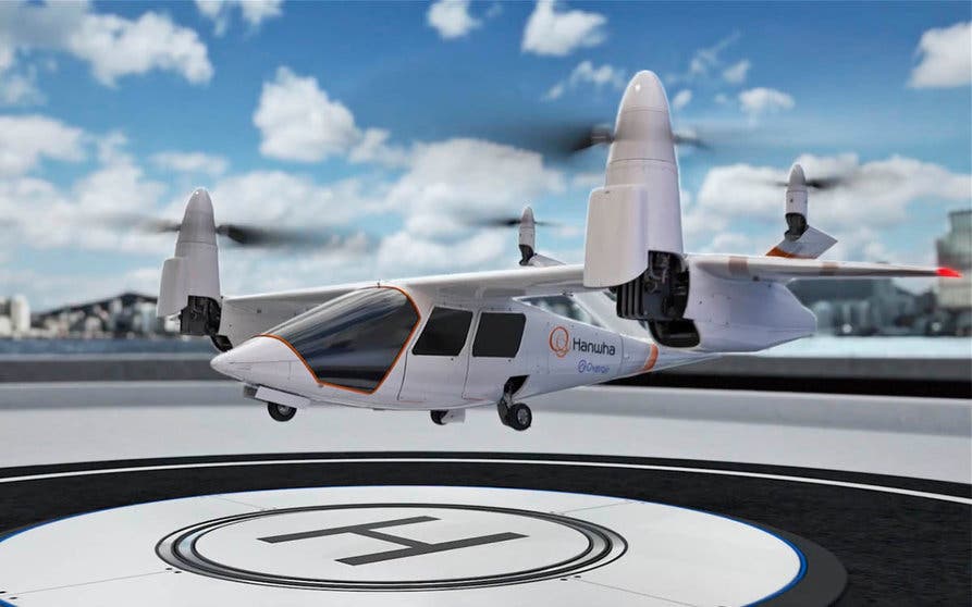  El Overair Butterfly cuenta con un diseño eVTOL único que aprovecha la experiencia pionera de la empresa matriz Karem Aircraft en el desarrollo de helicópteros militares y rotores basculantes. Foto: Sistemas Hanwha. 