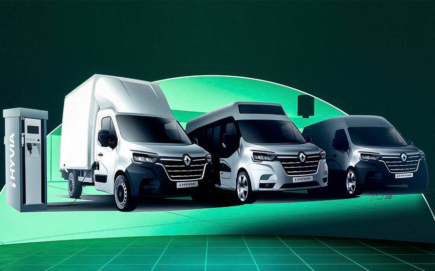  La gama de vehículos comerciales eléctricos de hidrógeno ofrecida por Renault a través de HYVIA está compuesta por dos furgones y un minibús. 