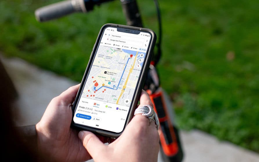  Ahora podrás ver en Google Maps la ubicación de los patinetes eléctricos de Spin 