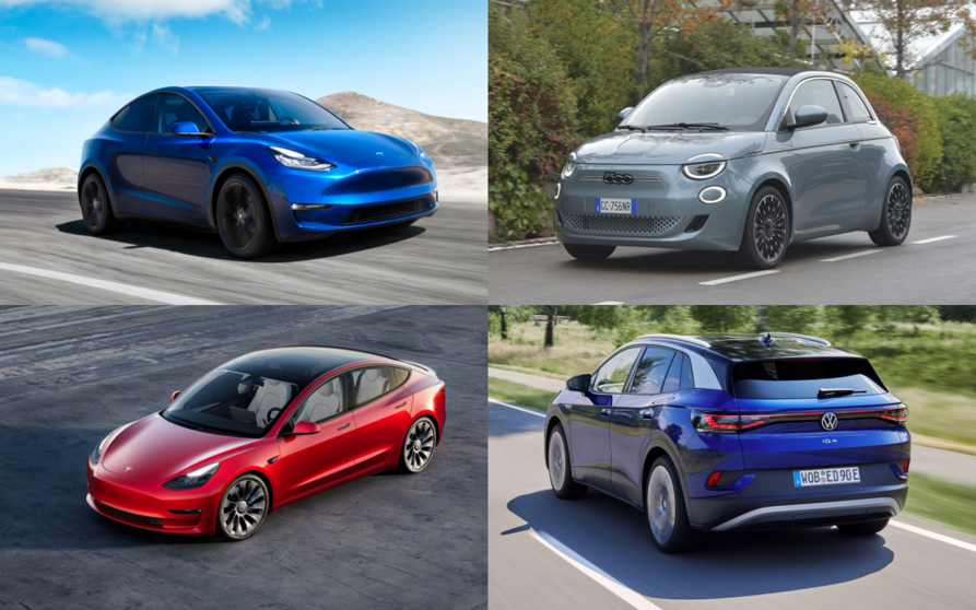  Tesla, Fiat, Volkswagen... Estos son los coches eléctricos más vendidos en Europa 