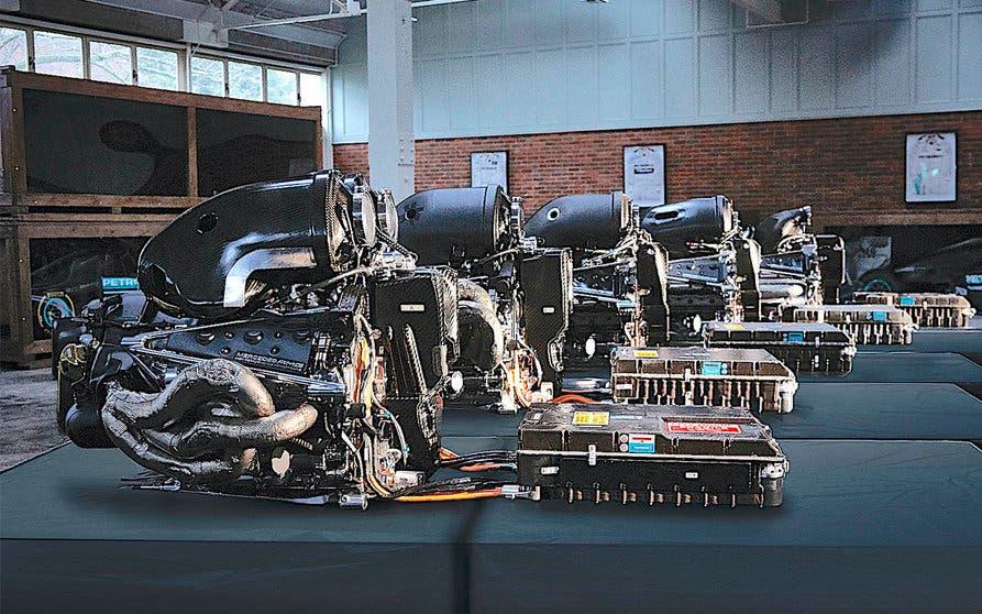 Unidades de potencia híbridas del Mercedes-AMG F1, desde 2014 hasta 2018. 