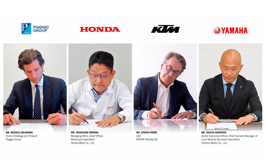  Acuerdo de consorcio para baterías intercambiables firmado entre Piaggio, Honda, KTM y Yamaha. 