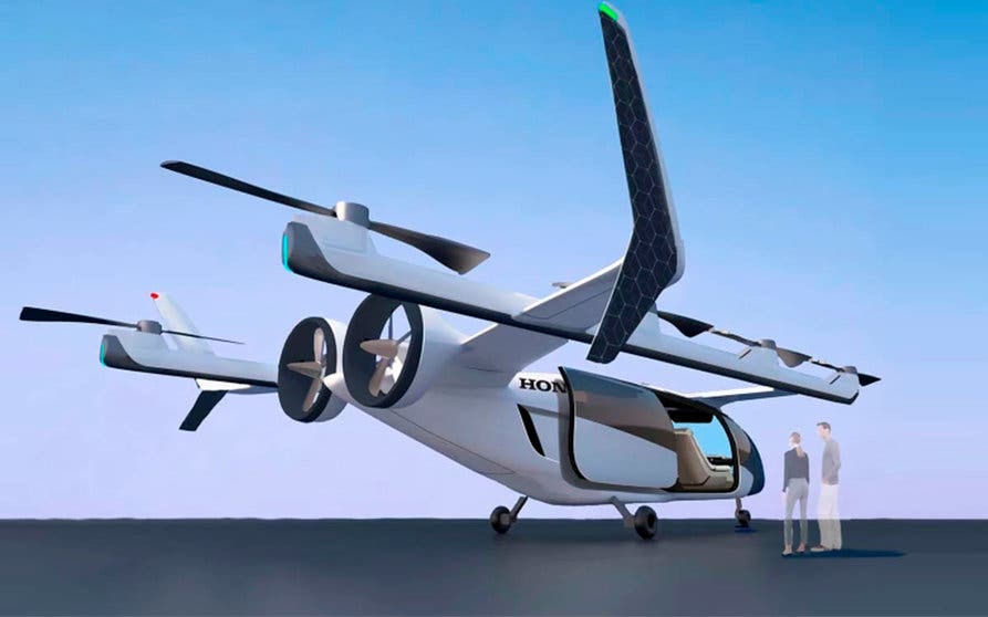  El avión eléctrico eVTOL de Honda cuenta con rotores diferenciados para el vuelo vertical y para el vuelo horizontal. 