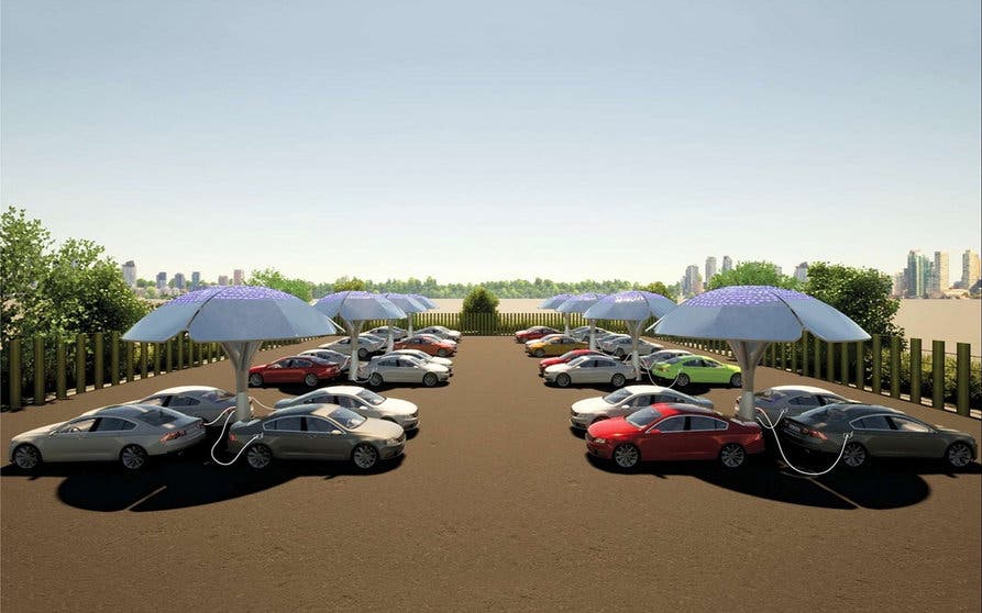  El proyecto de SolarBotanic presenta unos cargadores para coches eléctricos en forma de árboles 