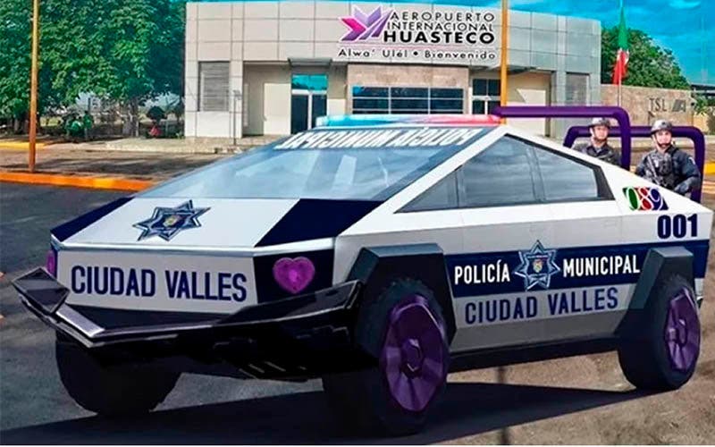  Render del Tesla Cybertruck de Ciudad Valles en San Luis Potosí. 