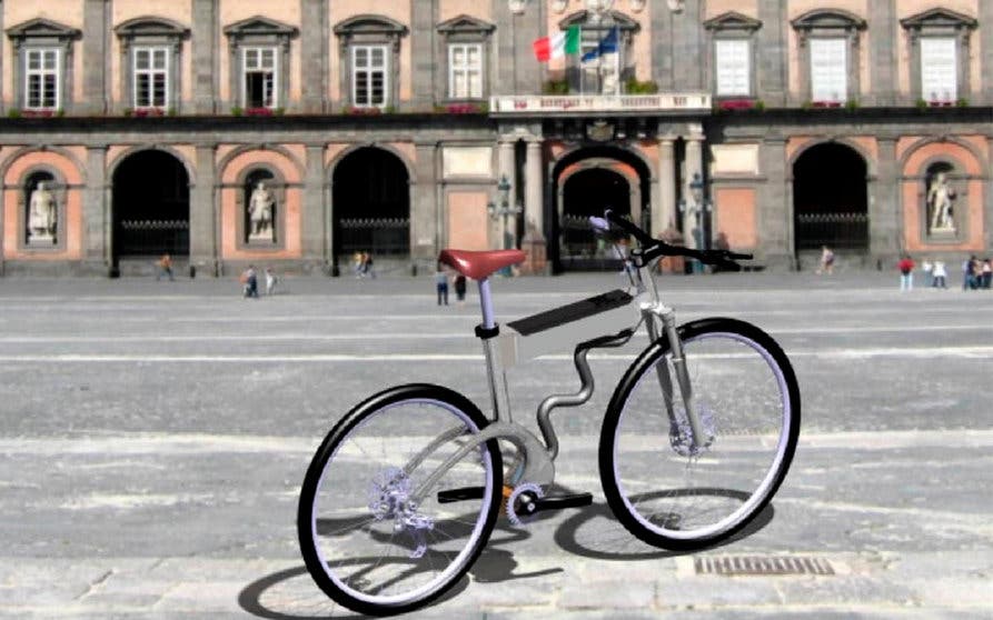  La bicicleta eléctrica Motion-B destaca porque el muelle de la suspensión trasera es la barra inclinada del cuadro. Gracias a que esta es capaz de deformarse absorber las irregularidades del terreno para no transmitírselas al ciclista. 