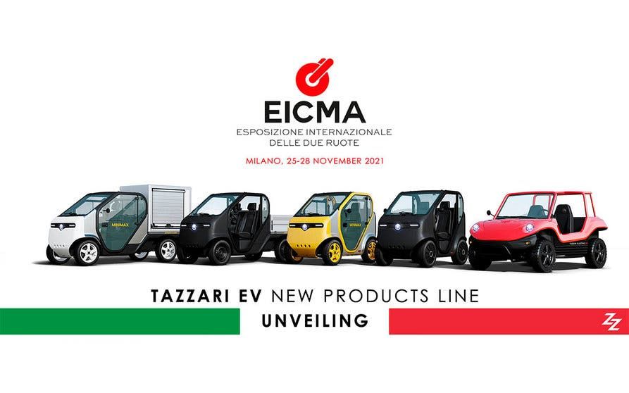  Nueva gama de vehículos eléctricos de Tazzari desvelada en el EICMA 2021 de Milán. 