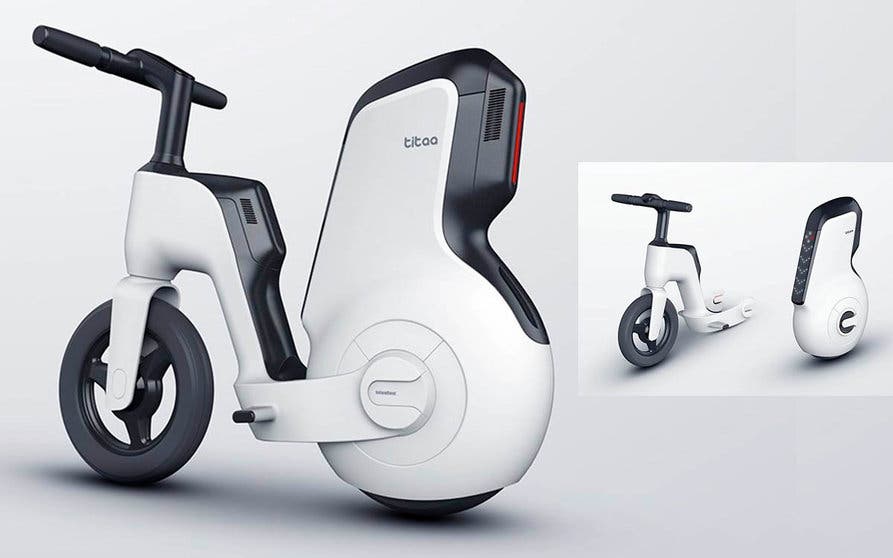  Titaa ofrece dos configuraciones gracias a su modularidad: es una bicicleta eléctrica y un monociclo. 