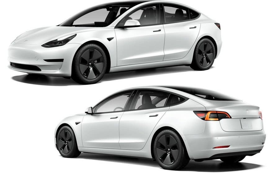  Aspecto del Tesla Model 3 más básico. 