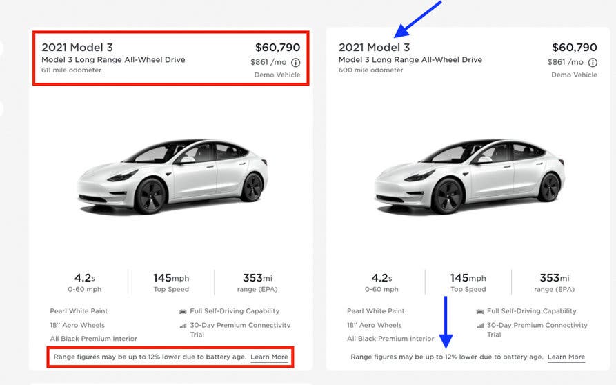  Tesla está vendiendo coches nuevos en 2021 con baterías de 2017 