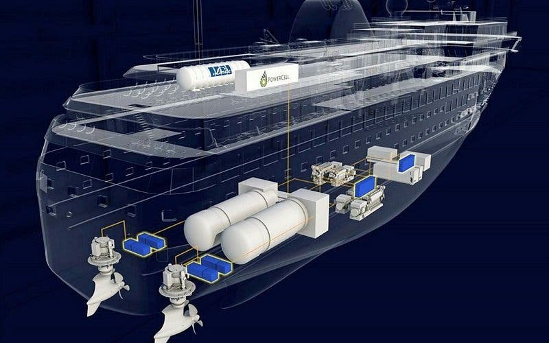  Havyard y PowerWell están desarrollando una pila de combustible para grandes barcos 