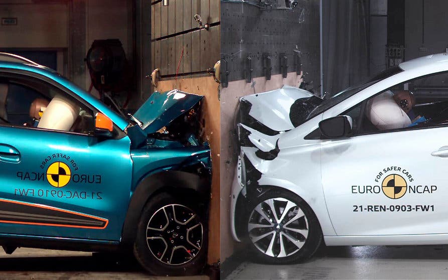  Test de Euro NCAP del Renault Zoe y el Dacia Spring. 