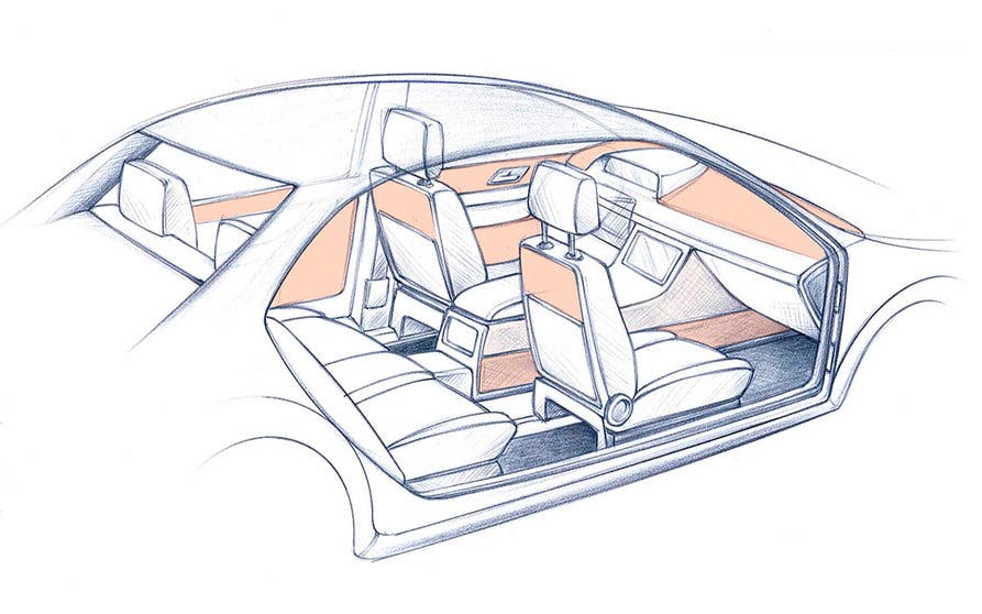  La lámina radiante de IAV y Louisenthal en la que se incrusta una red de conductores se impregna en el interior de las puertas, la consola central o el techo del coche eléctrico elevando la eficiencia del sistema de calefacción convencional 