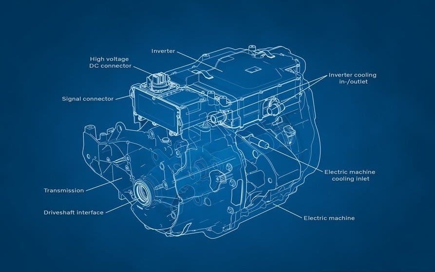  Motor eléctrico de Volvo EVC EFAD E400V7. 