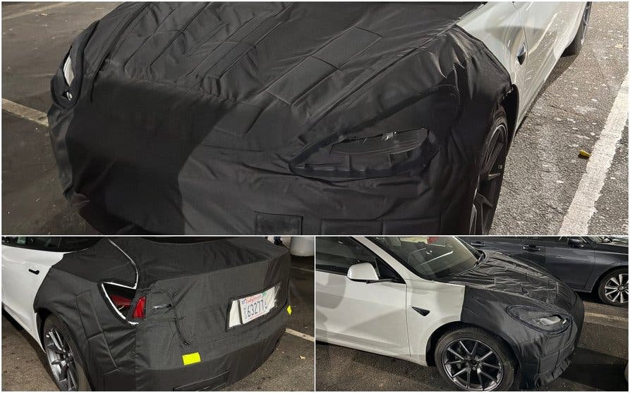  El Model 3 completamente camuflado adelanta un restyling para el superventas 