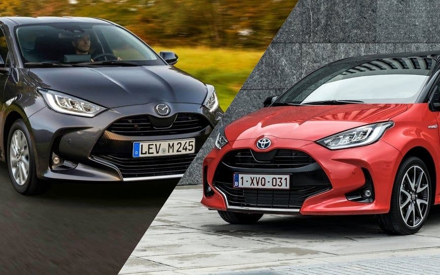 El Mazda2 Hybrid y el Toyota Yaris son dos modelos casi gemelos.