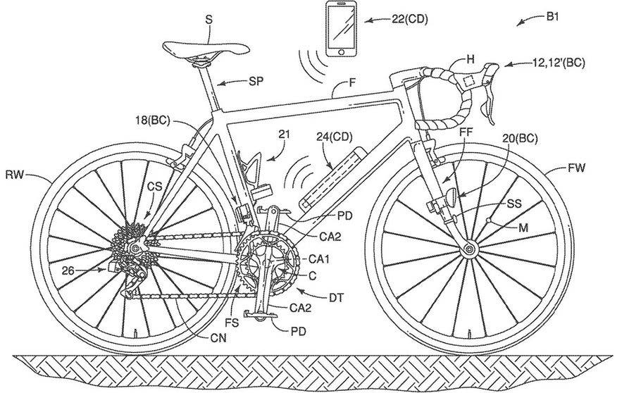 La nueva tecnología que propone la patente de Shimano permite alimentar los componentes electrónicos con la energía de la batería del sistema de asistencia eléctrica.